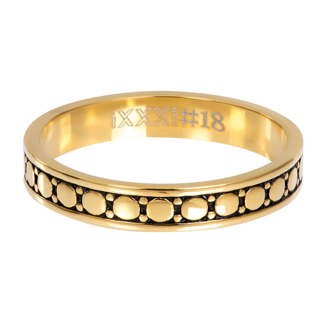 Dit is een goudkleurige ring in maat 19 uit de collectie Happiness