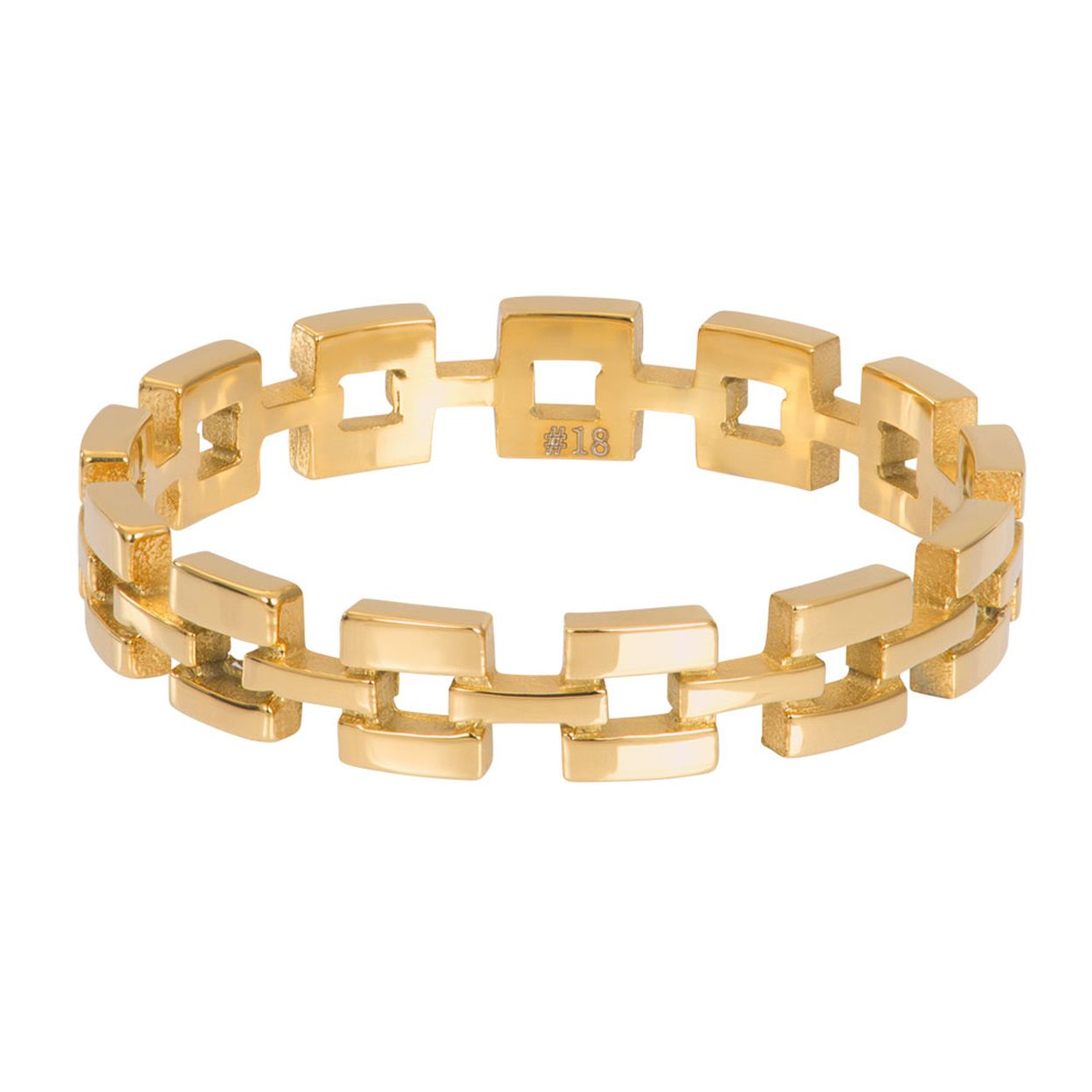 Dit is een goudkleurige ring in maat 18 uit de collectie Utopia