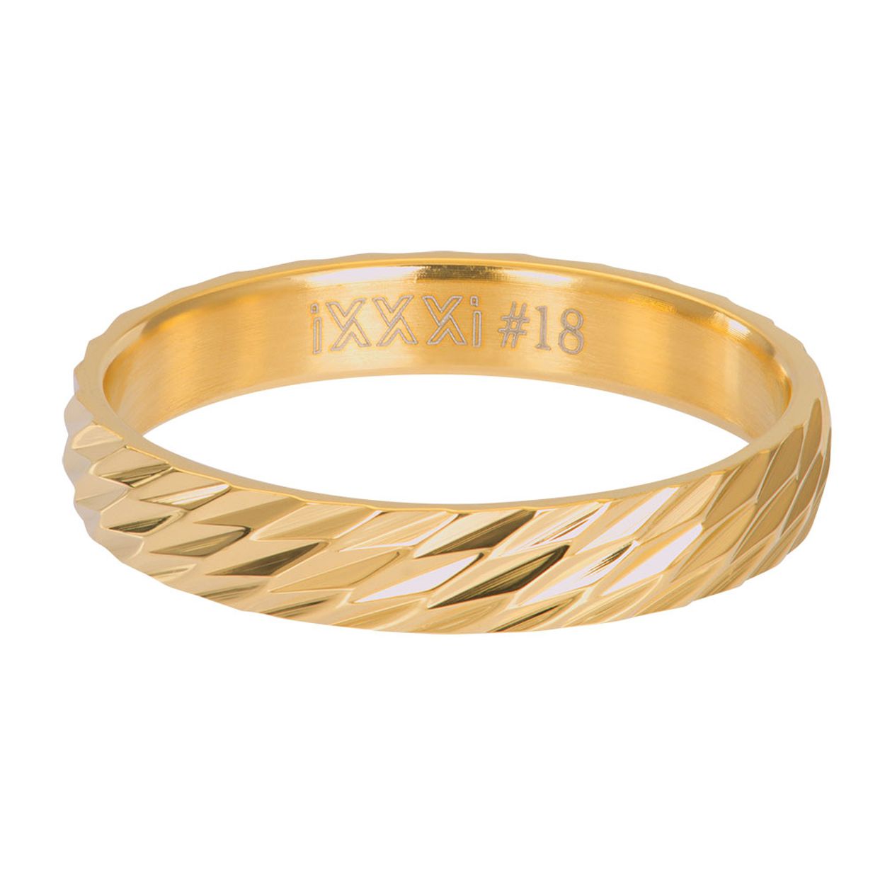 Dit is een goudkleurige ring in maat 19 uit de collectie Aura
