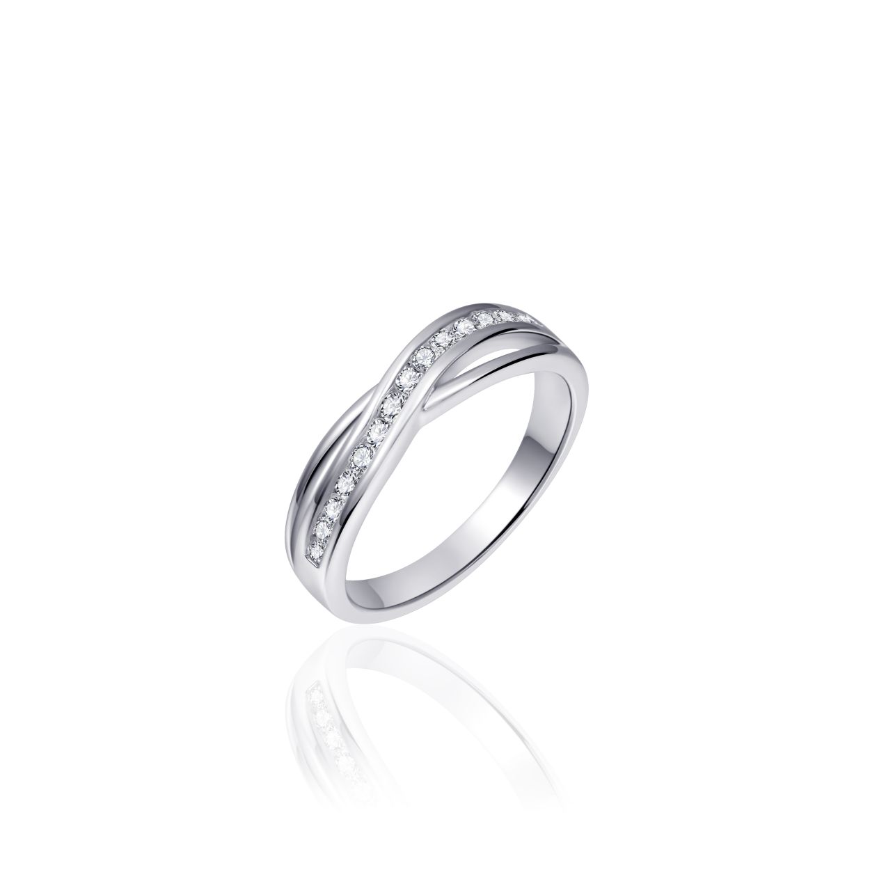 Zilveren dames ring , met zirconia, mt60