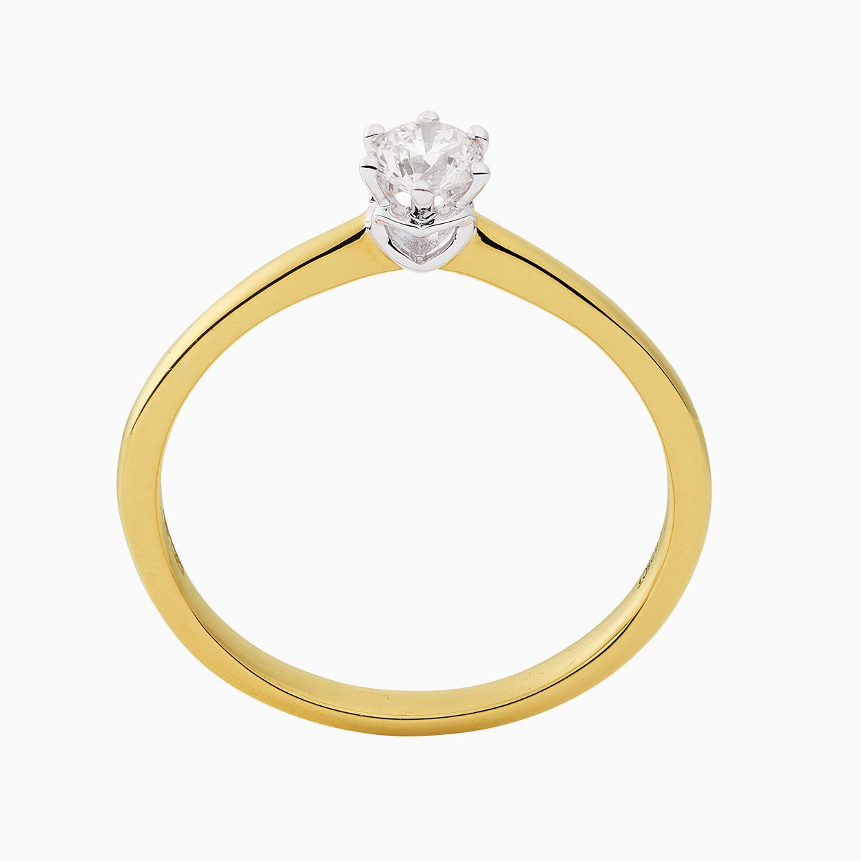 14krt geelgouden solitair ring met 0.25ct diamant 