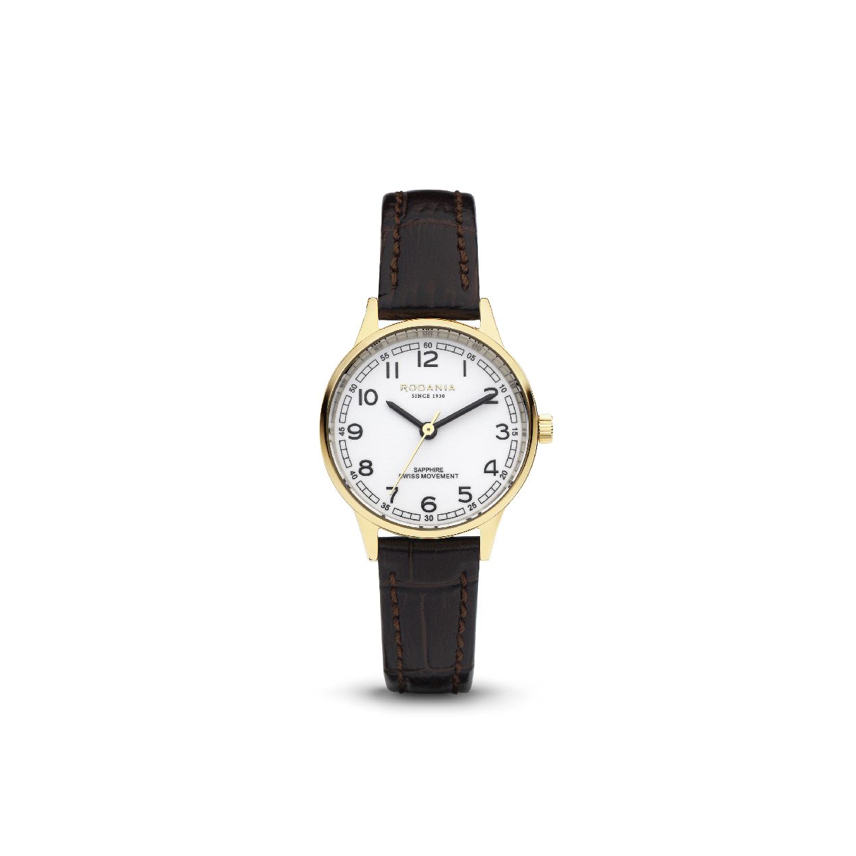 Dit dameshorloge is van het merk Rodania. Het is een analoog horloge met een band van leer. De diameter van de kast is26 mm.
De verdere specificaties van het horloge zijn als volgt:
Glassoort: saffier
Waterdichtheid: 5 ATM
Techniek: quartz