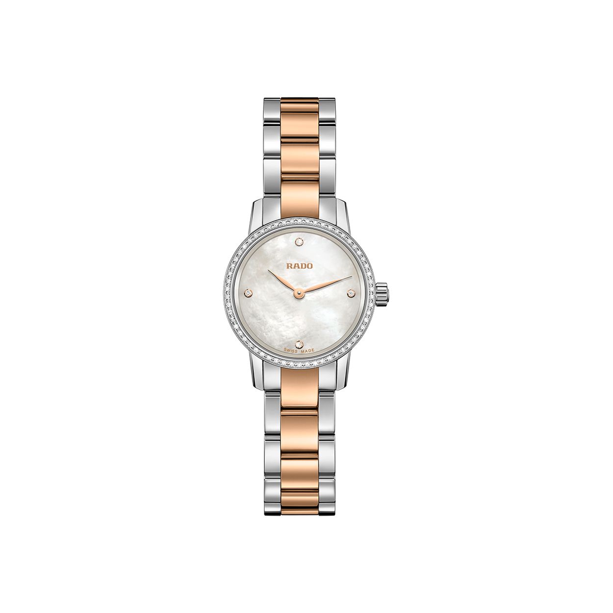 Rado - Coupole XS Classic lady Jubilé staal/rosé brac. serienr. 14298428 (01.080.3892.4.094) 50m WR, Saffierglas