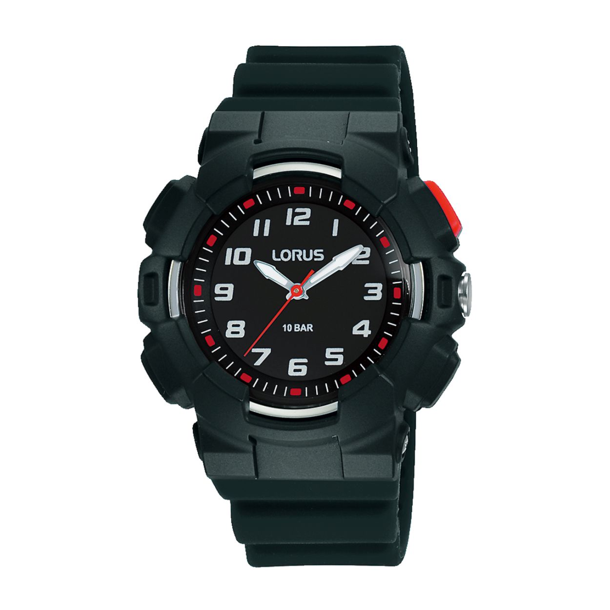 Dit kinderhorloge is van het merk Lorus. Het is een analoog horloge gemaakt van silicoon. De diameter van de kast is 38 mm en de kast is 13 mm dik.
De verdere specificaties van het horloge zijn als volgt:
Glassoort: acryl glas
Bandbreedte: 19
Kastmateriaal: kunststof
Waterdichtheid: 10 ATM
Techniek: quartz