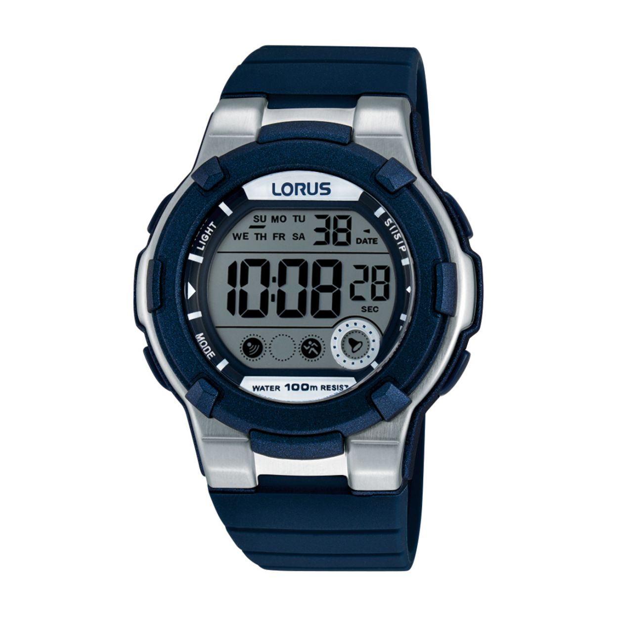 Dit herenhorloge is van het merk Lorus. Het is een digitaal horloge gemaakt van silicoon. De diameter van de kast is 40 mm en de kast is 13 mm dik.
De verdere specificaties van het horloge zijn als volgt:
Glassoort: acryl glas
Bandbreedte: 17.5
Kastmateriaal: kunststof
Waterdichtheid: 10 ATM
Techniek: quartz