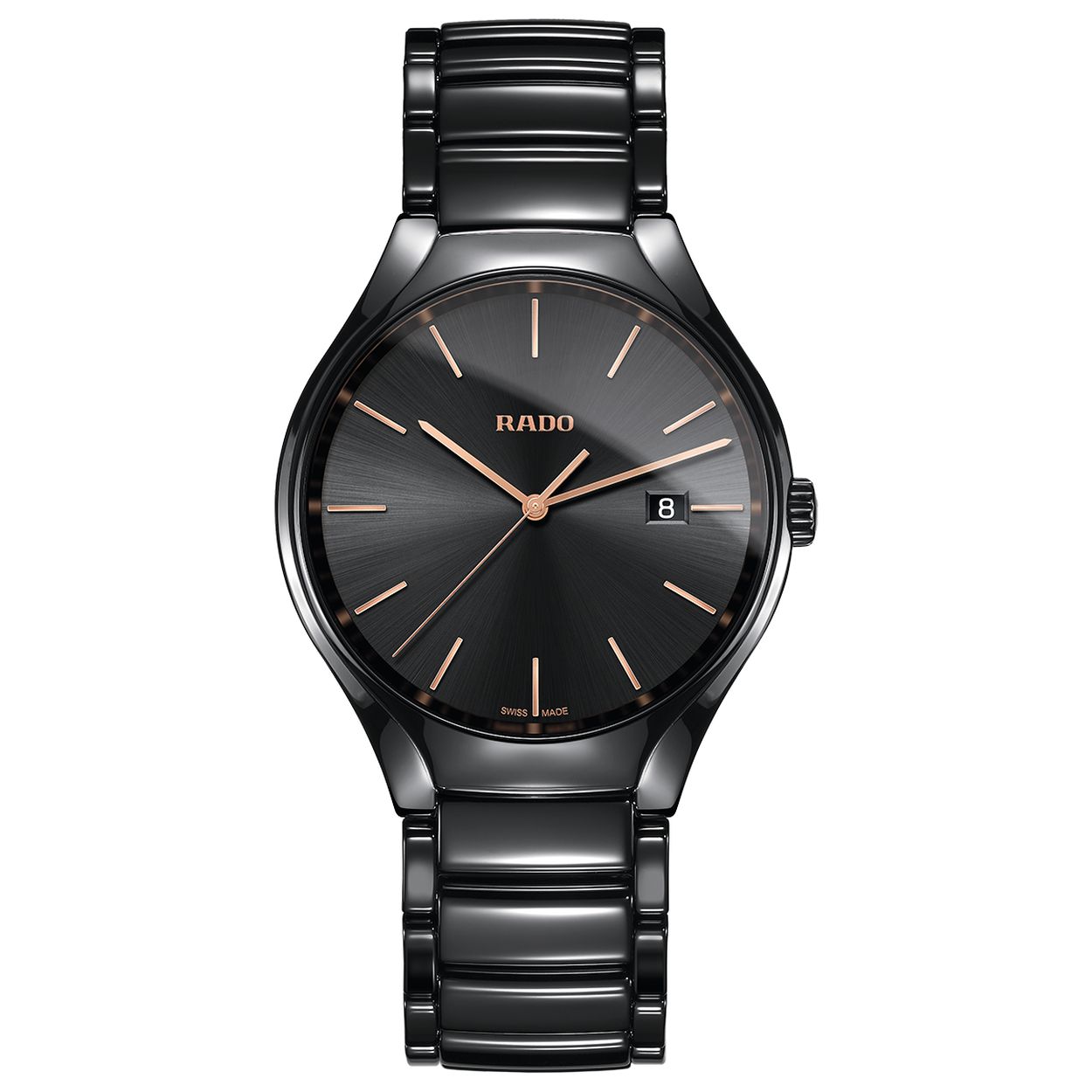 Vernieuwd voor moderne dragers, opnieuw ontworpen, maar betrouwbaar en kenmerkend Rado: de True is een perfect, gepolijst pakket in Rado's traditionele kleuren dat jarenlang zijn glans behoudt en tegelijkertijd licht en comfortabel is. Dit is True.