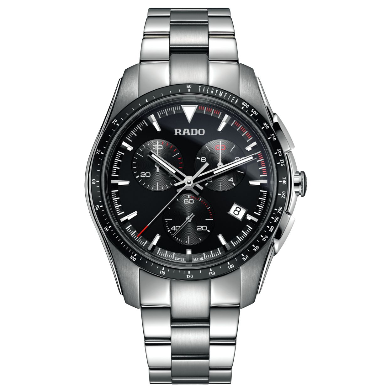 De HyperChrome collectie kan omschreven worden als sporty-chic. Het is de typische RADO look die voor elke moment of gelegenheid past. Dit RADO herenhorloge R32259153 is vervaardigd uit een stalen kast met keramische lunette en een stalen band. Het horloge is analoog afleesbaar en heeft een kwartsgangwerk waarop een internationale garantie van twee jaar geldt. Bovendien beschikt het horloge over een chronometer, een tachymeter, een hoog krasbestendig saffierglas met anti- reflecterende coating, een titanium vouwslot, en is het waterdicht tot op 50 meter.
