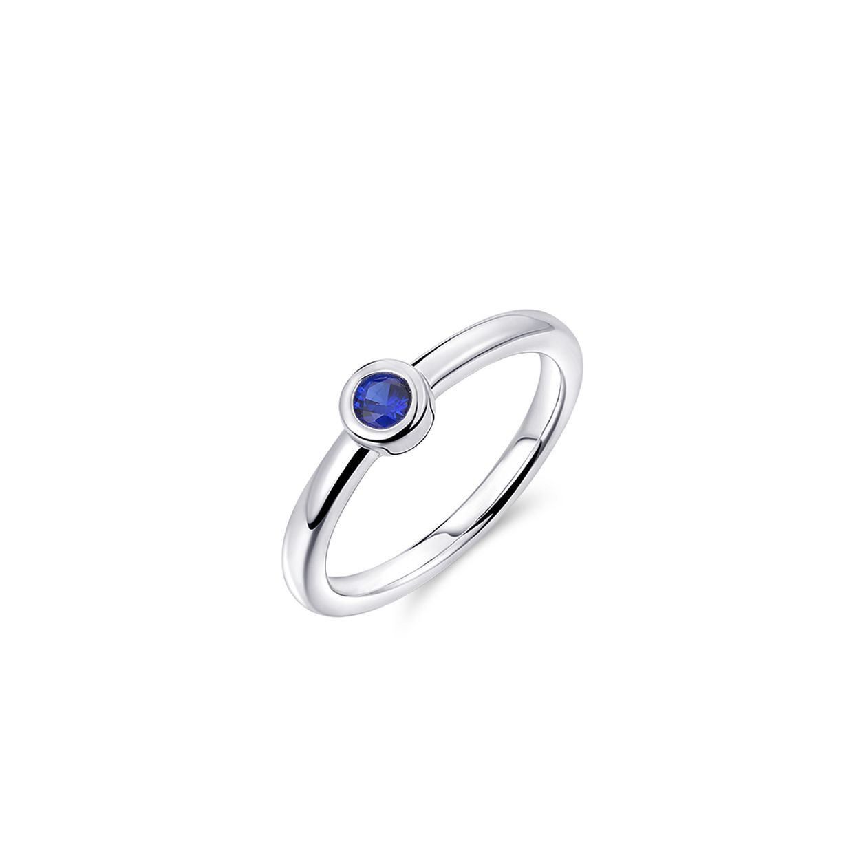 zilveren ring met blauwe steen