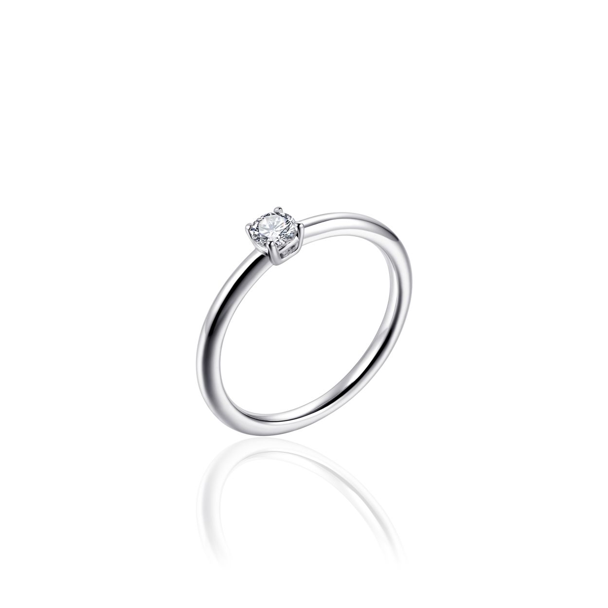 Gisser Jewels Zilveren ring met zirkonia steentje