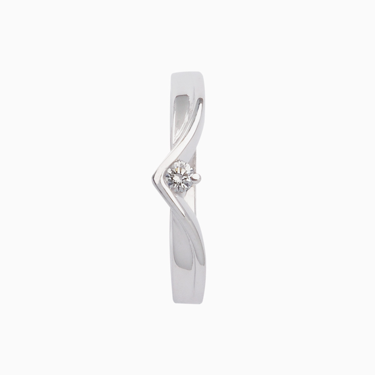 R4241 ring met 0.07 crt diamant. maat - 19