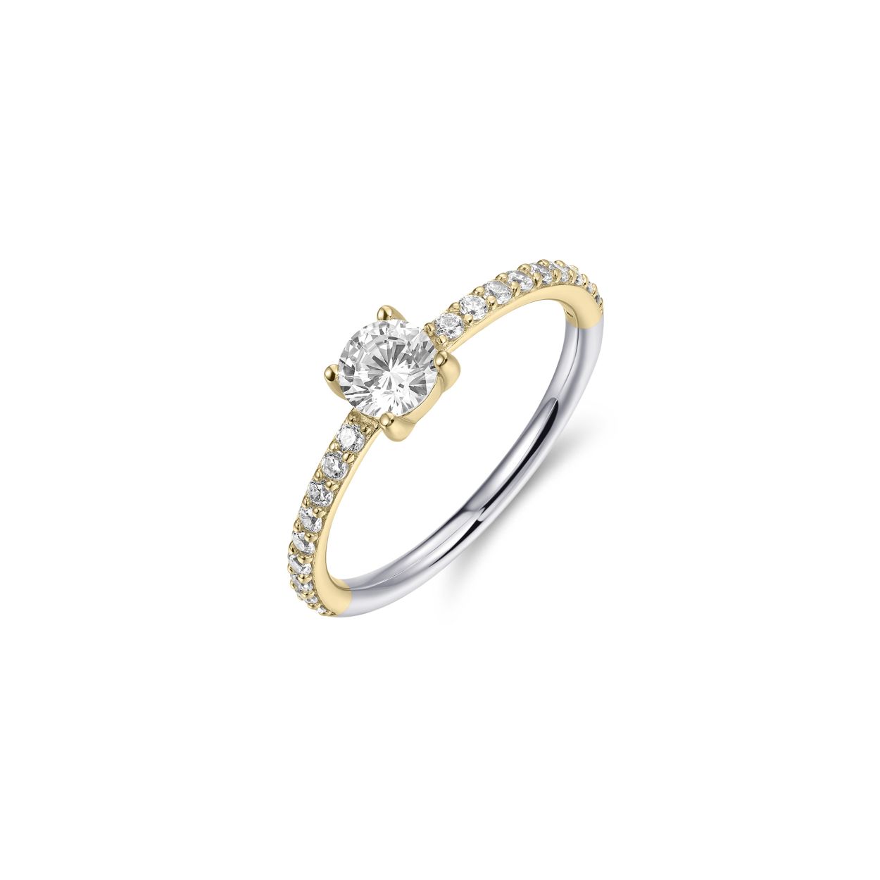 Ring uit de Dashing Details collectie van Gisser Jewels gemaakt van Geel Goud Verguld Zilver. De ringmaat is 56 en de ringbreedte is 2-5 mm.