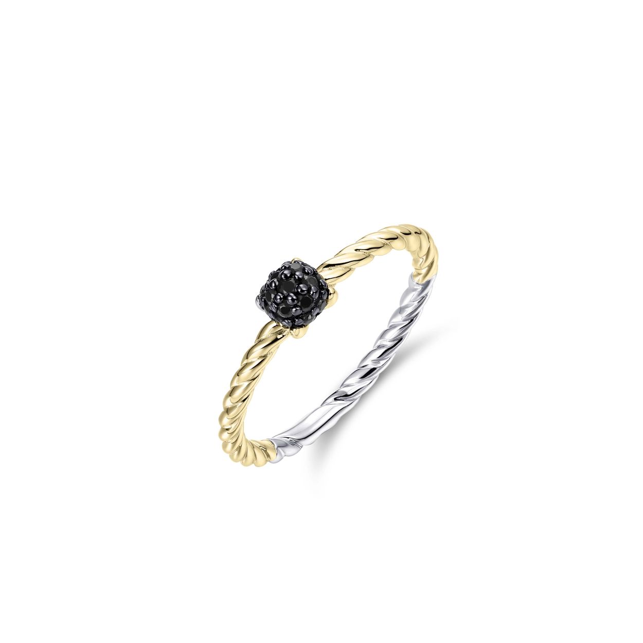 Ring uit de Dashing Details collectie van Gisser Jewels gemaakt van Geel Goud Verguld Zilver. De ringmaat is 58 en de ringbreedte is 2-5 mm.