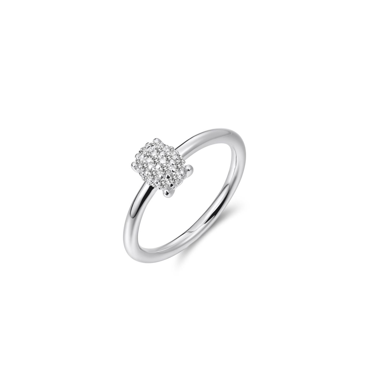 Gisser zilveren ring ovaal pave zirkonia maat 56