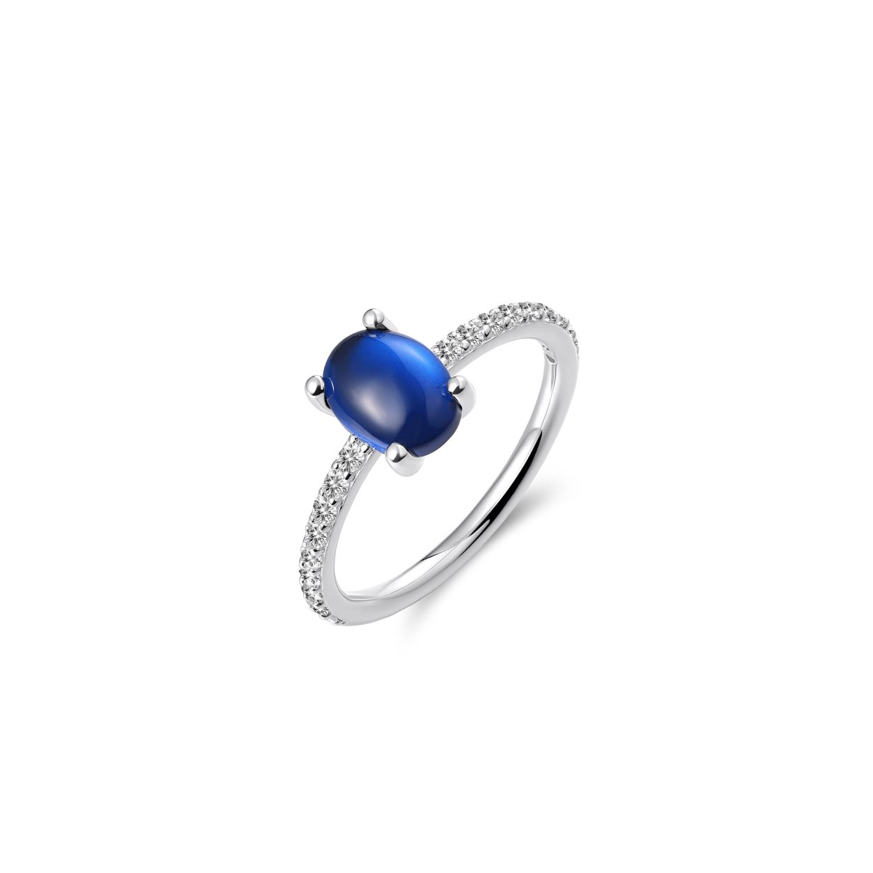Gisser ring zilver met blauwe steen maat 56