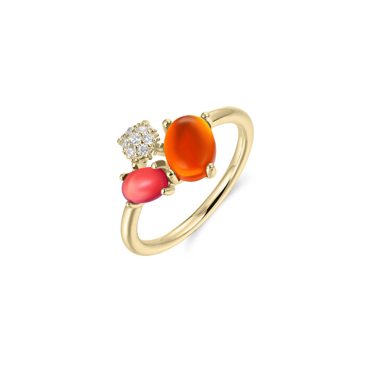 Statement ring with cabuchon stones