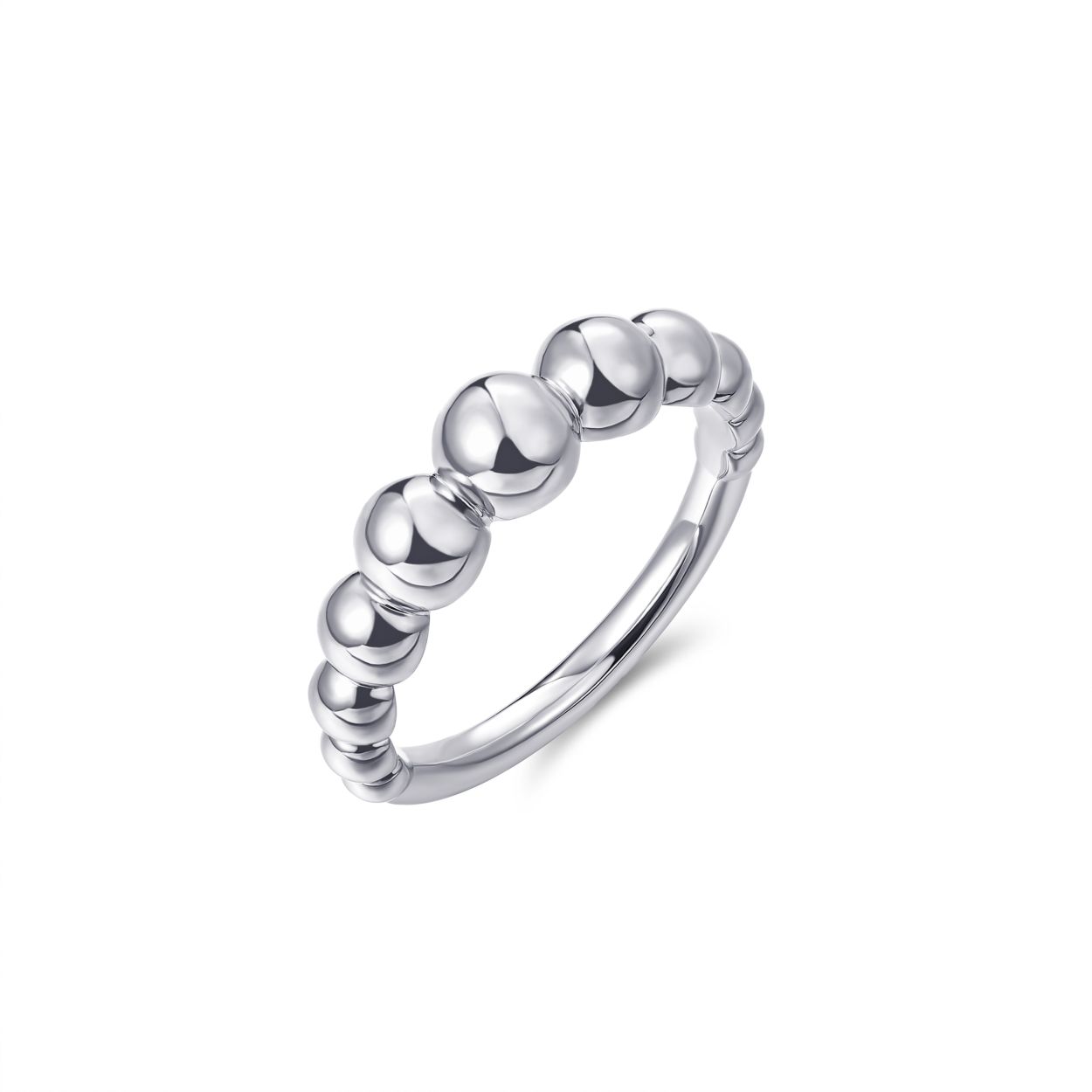 zilveren ring met bolletjes