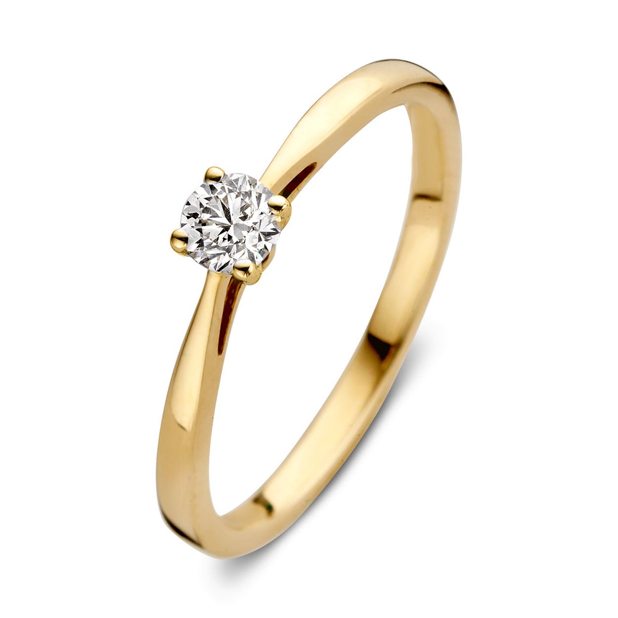 Ring Olivia is onderdeel van onze succesvolle solitair serie. Deze collectie bevat solitair sieraden die stralen in hun elegantie en eenvoud. De ring bevat een fonkelende diamant in gouden vierpootzetting. Doordat het licht de diamant hiermee goed bereikt, zal hij optimaal schitteren.  Kies zelf de gewenste steengrootte van jouw diamant. De stijlvolle Olivia ring is in verschillende maten en goudkleuren beschikbaar. 

Ring Olivia is onderdeel van een set, in onze collectie zijn bijpassende oorbellen en een collier te vinden. De solitair is perfect te combineren met onze diamantenrijring Millie. 