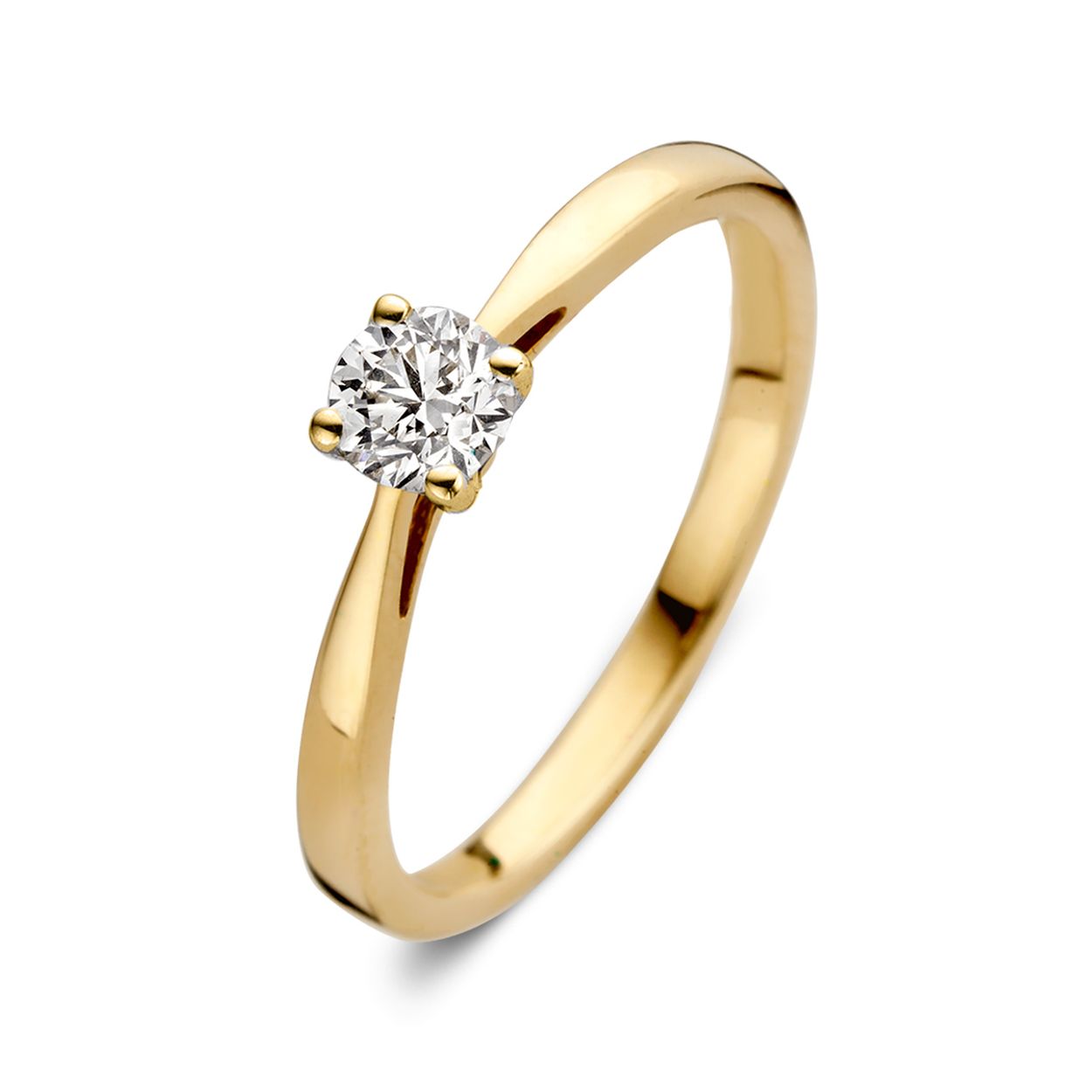 Geelgouden solitair 'Olivia' met 0.30 crt. briljant