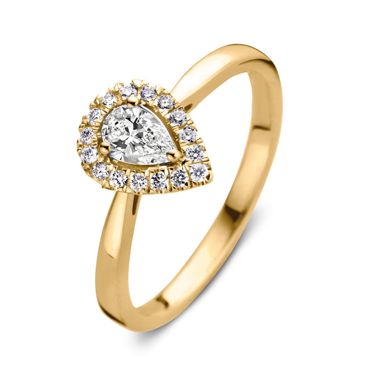 Geelgouden ring 'Elin' met peer middensteen (0,20 crt.) gemaakt van 18 karaat gerecycled goud.
Gouden dames ring 18 krt. goud RA15200030-57
- 100% diamant -

Lab grown diamonds

Echte diamant, maar gemijnd in een laboratorium boven de grond in plaats van diep onder de aardkorst. Optisch, kwalitatief, esthetisch en qua (chemische) eigenschappen zijn diamanten uit een mijn of uit een laboratorium exact gelijk. De herkomst maakt in dat opzicht dus niets uit, maar met laboratorium diamant kiezen wij voor een ecologisch en ethisch verbeterd proces.