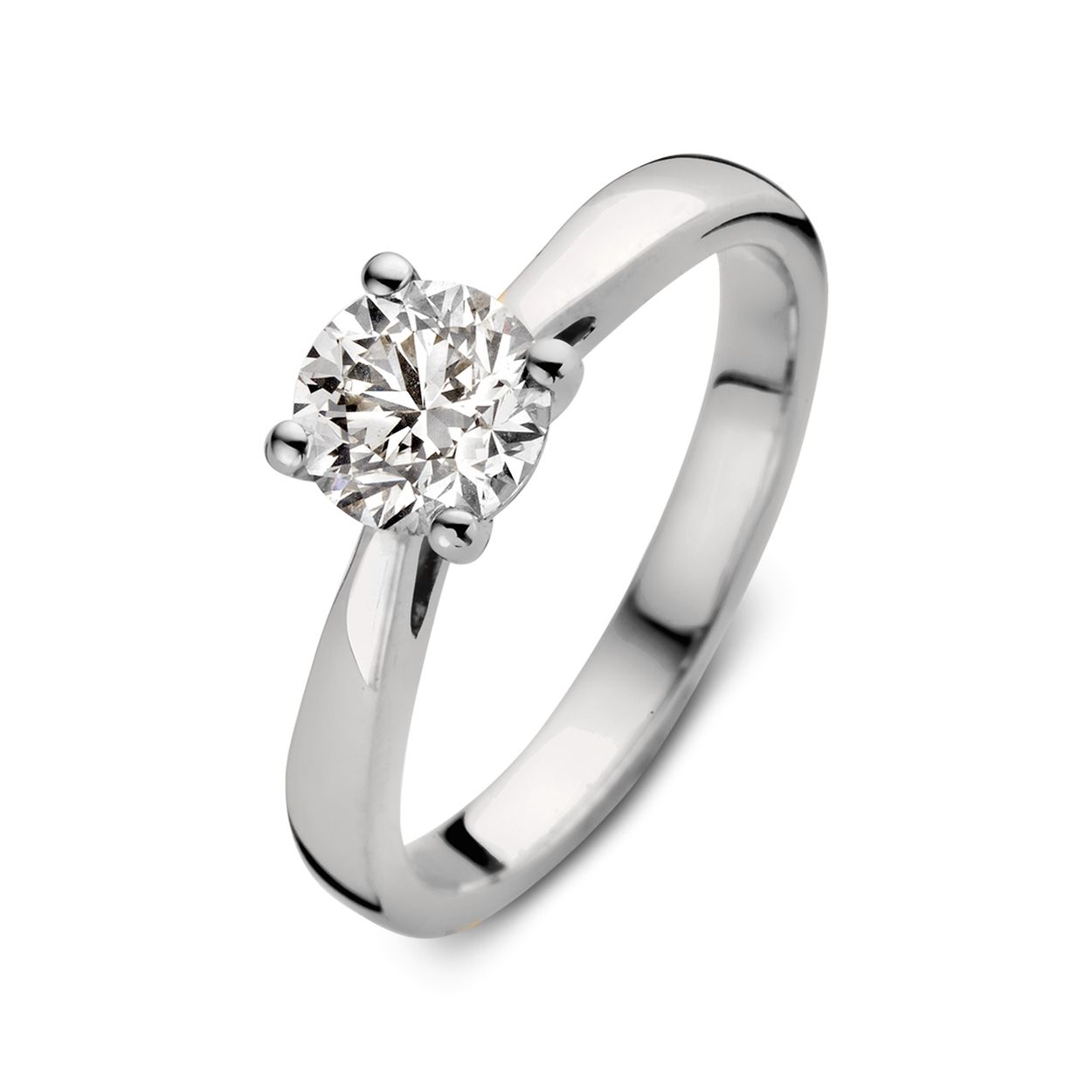 Aurore - 18kt Witgouden solitair, Olivia 18kt bezet met 1 labgrown briljant geslepen diamant, certificaat is van IGI nr: LG 631436540