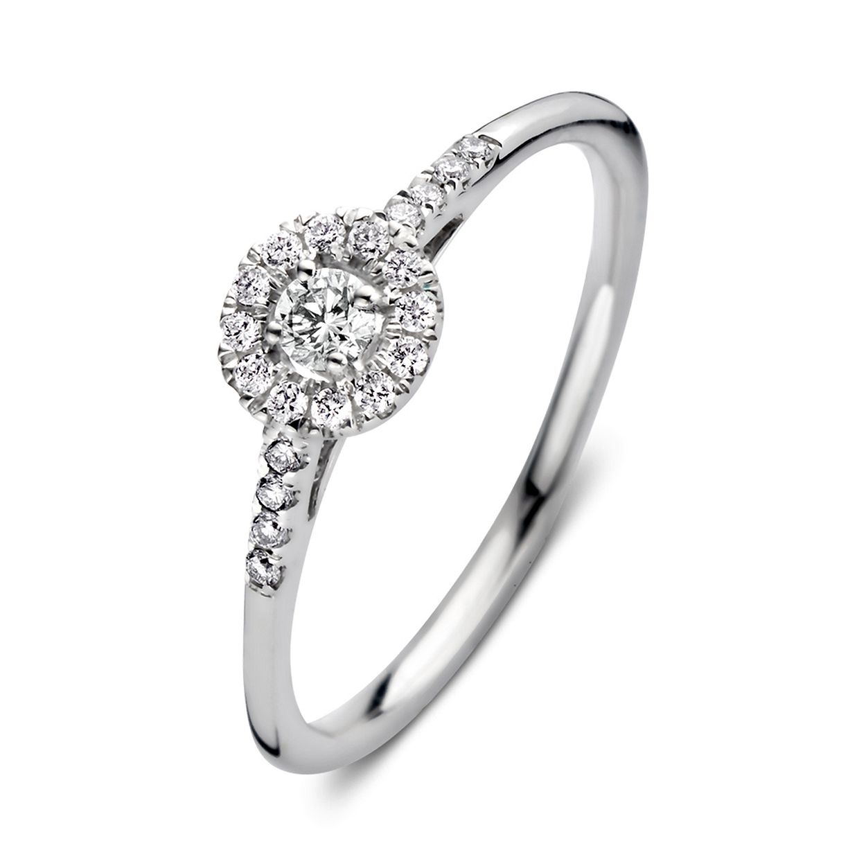 Aurore Jewelry - Emma Royal 18kt witgoud bezet met briljant geslepen labgrown diamanten