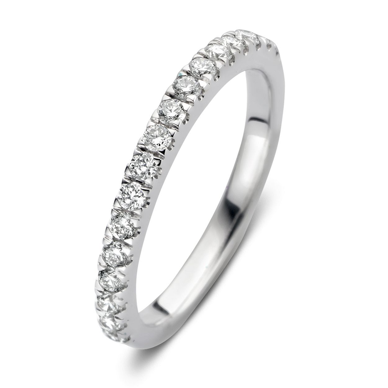 Aurore Millie 18kt witgoud damesrijring, bezet met briljant geslepen labgrown diamanten