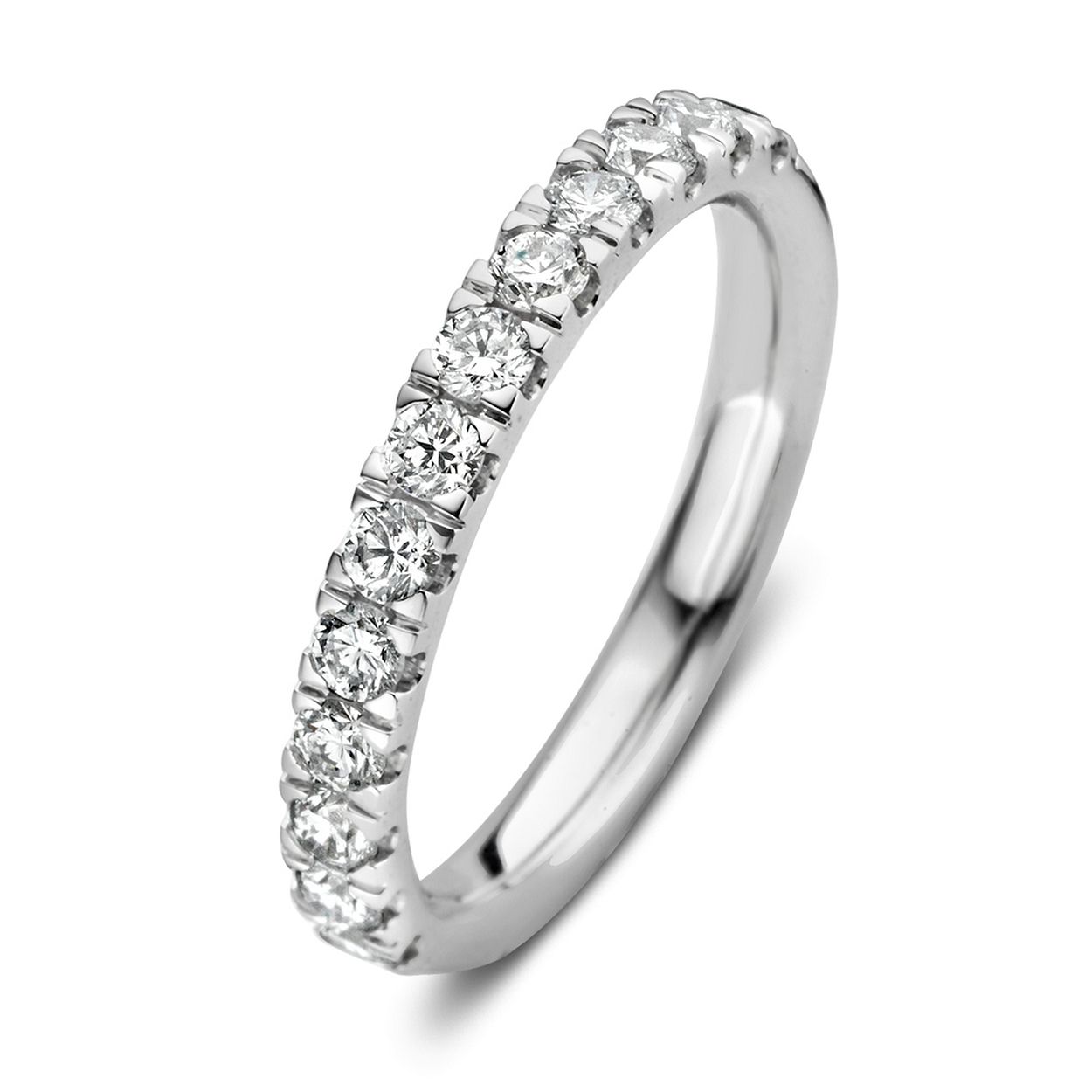 Witgouden ring 'Millie' ring halfrond gezet (0,86 crt.) gemaakt van 18 karaat gerecycled goud.