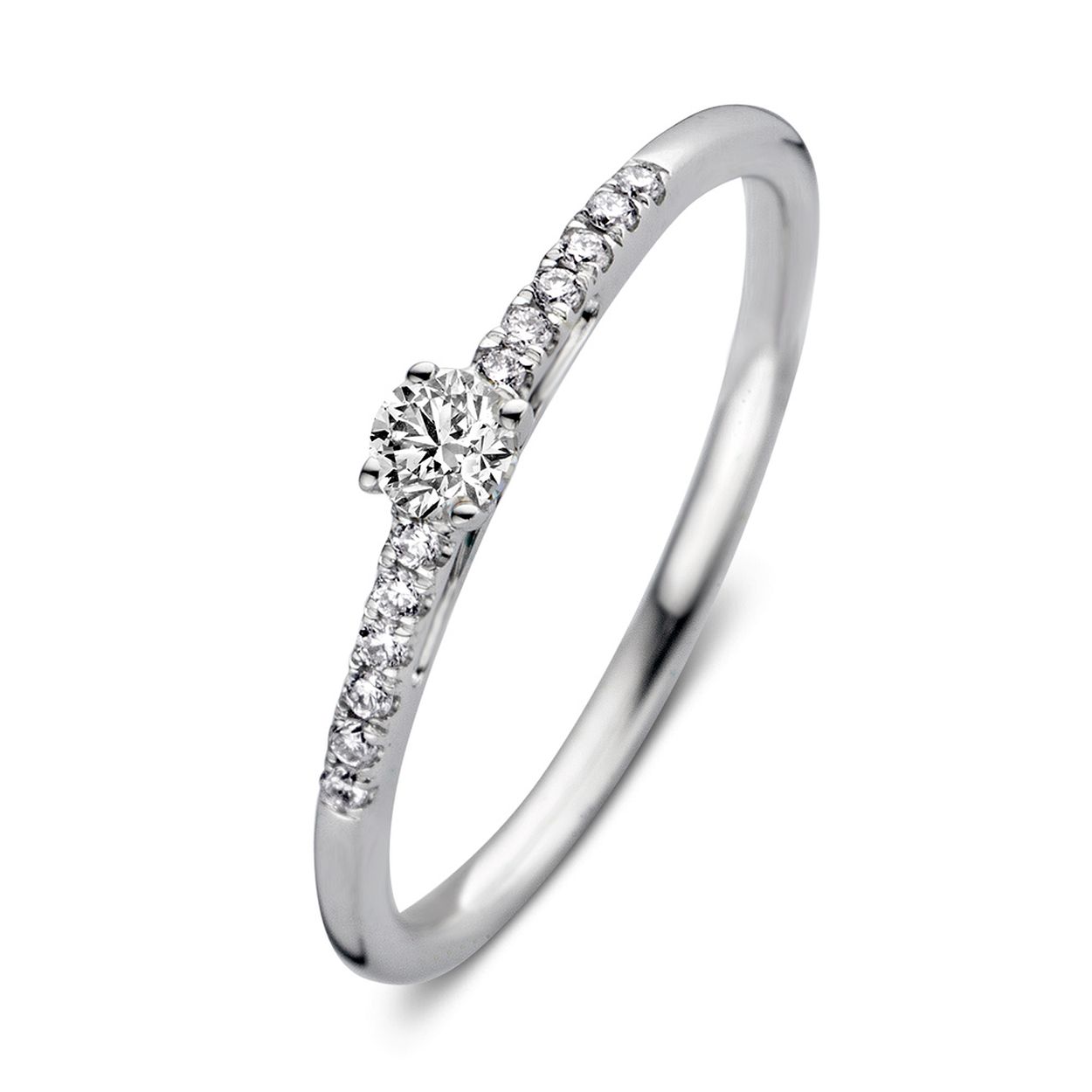 Aurore Jewelry - Mary 18kt witgouden damesring bezet met briljant geslepen labgrown diamanten