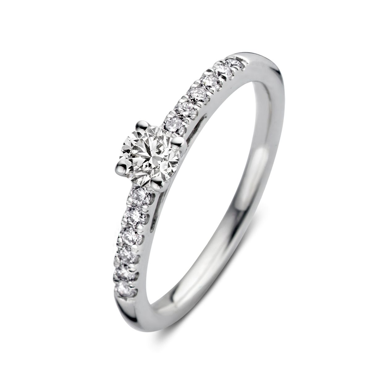 Aurore Jewelry - Mary 18kt witgouden dames ring bezet met briljant geslepen labgrown diamanten