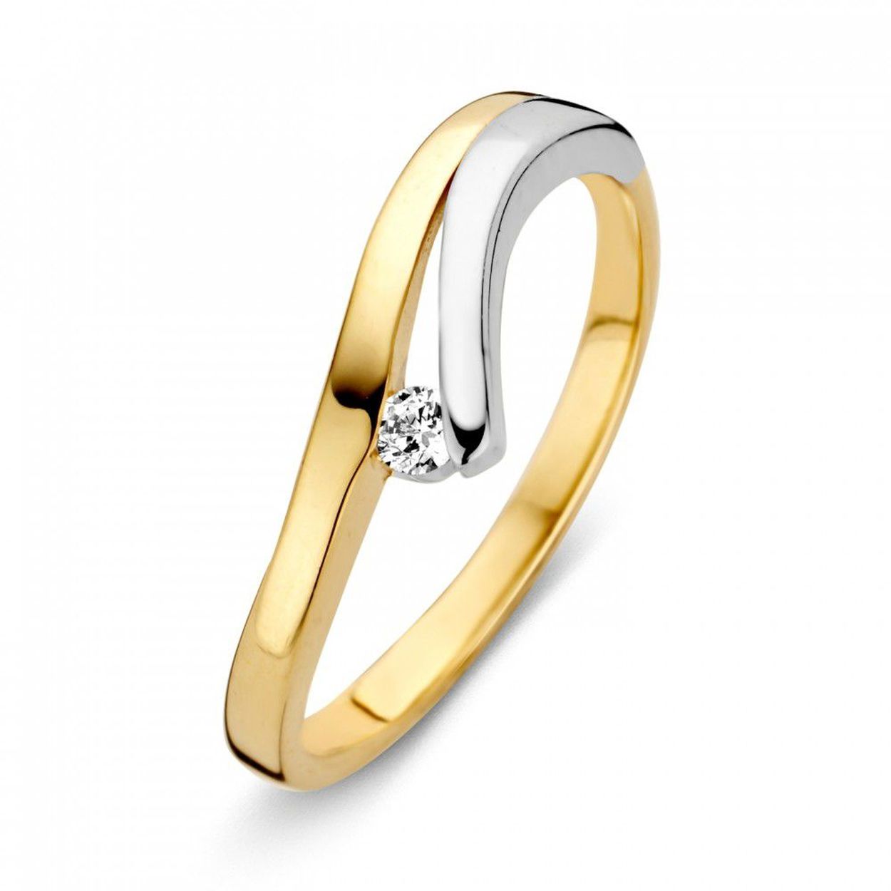 Ring bicolor zirkonia Maat 54