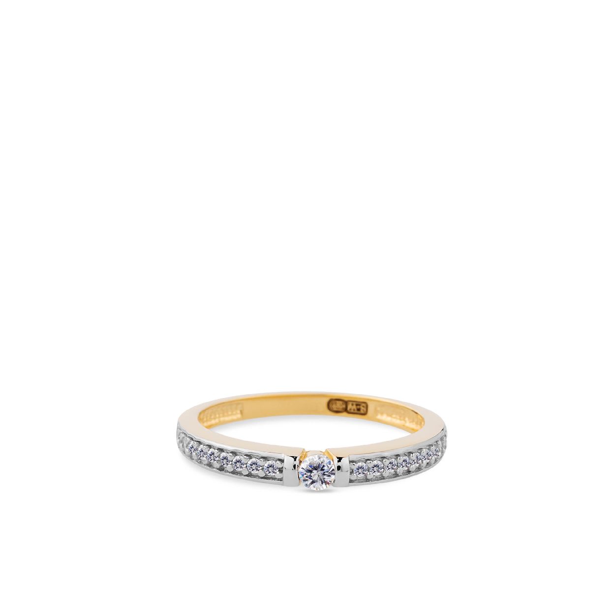 Dit is een ring van het merk Swing Jewels. De kleur van het sieraad is wit en geelgoud. Dit sieraad bevat de edelsteen: zirconia. De kleur van deze edelsteen is: wit.