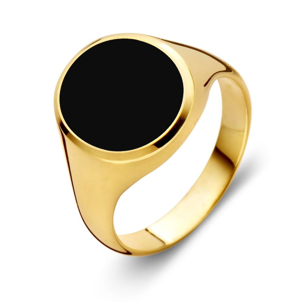 Zegelring ovaal onyx massief Maat 66