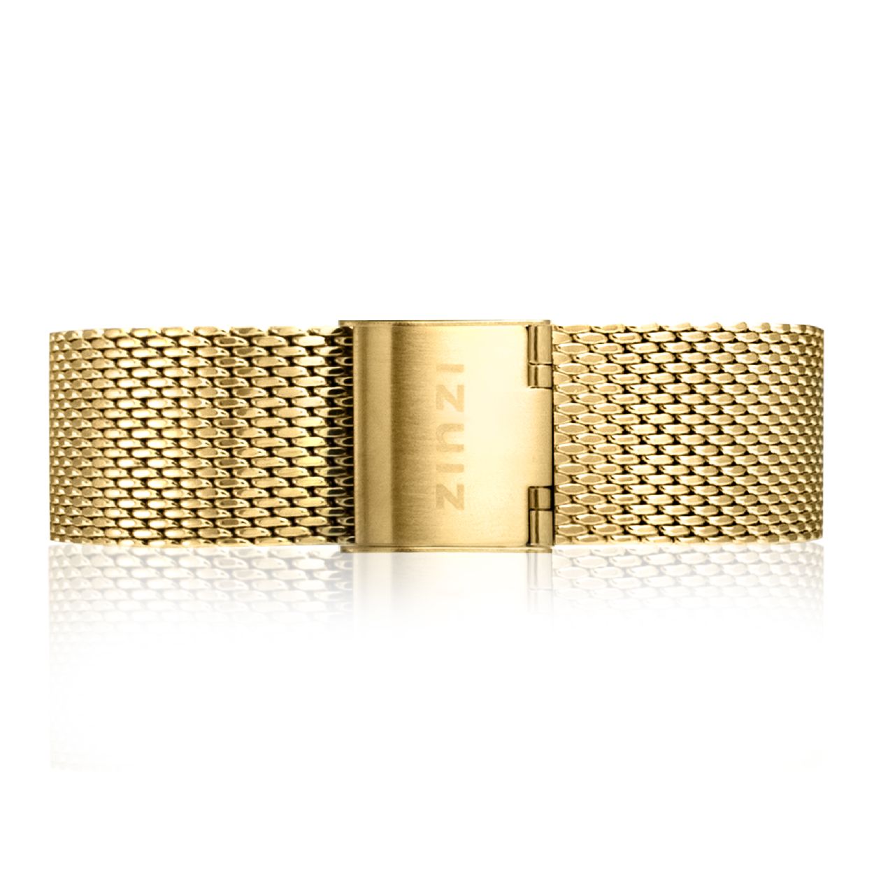 ZINZI Retro stalen mesh horlogeband geelgoudkleurig 18mm RETBAND13