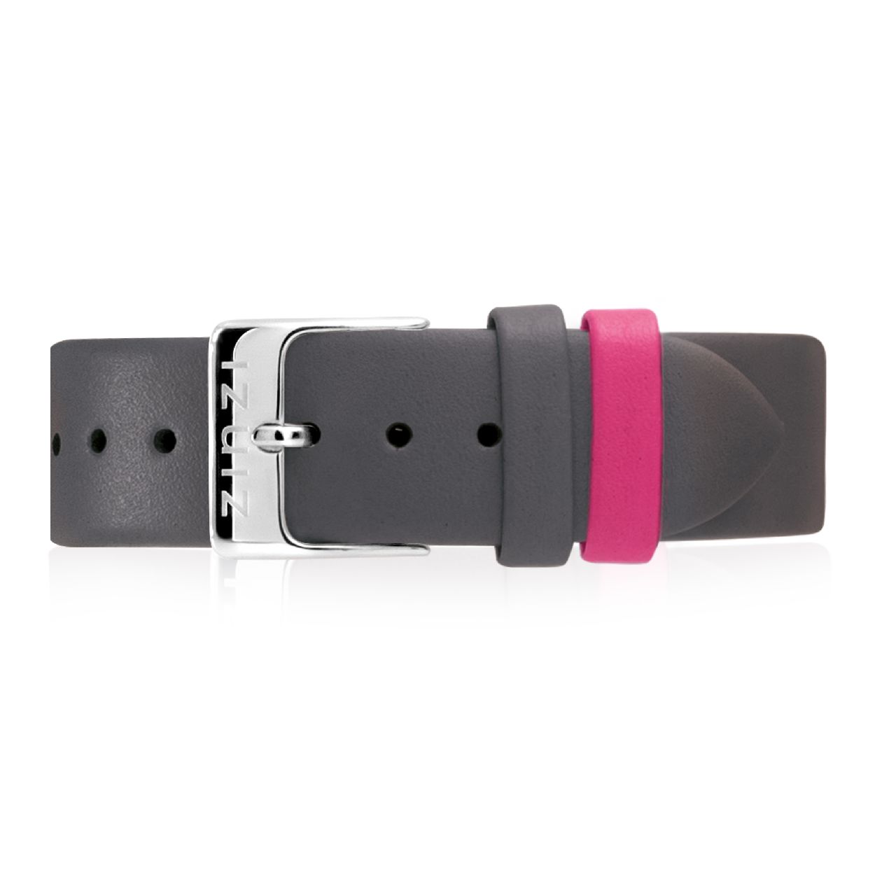 Zinzi Retro leren horlogeband grijs zilvergekleurde stalen sluiting 18mm RETBAND15