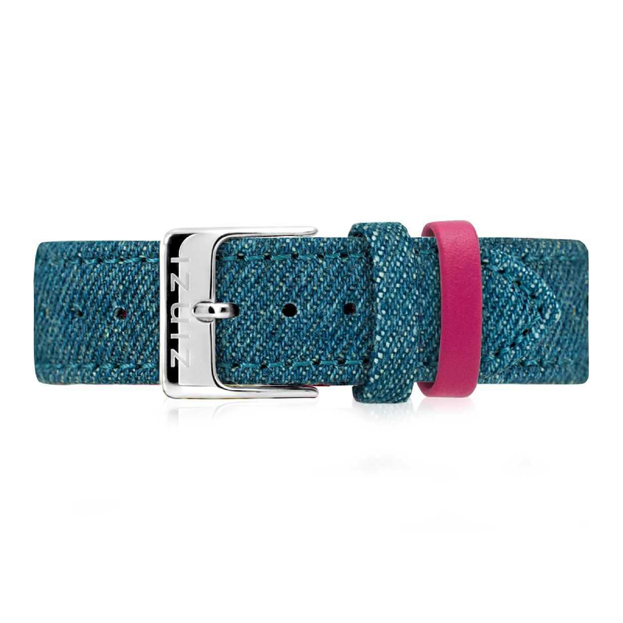 Zinzi Retro leren horlogeband denim-blauw stalen sluiting 18mm RETBAND17