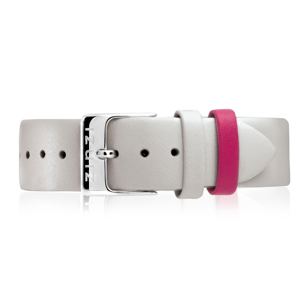 Zinzi Retro leren horlogeband lichtgrijs stalen sluiting 18mm RETBAND20