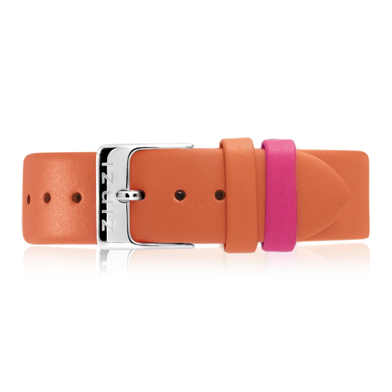 Zinzi Retro leren horlogeband oranje stalen sluiting 18mm RETBAND26