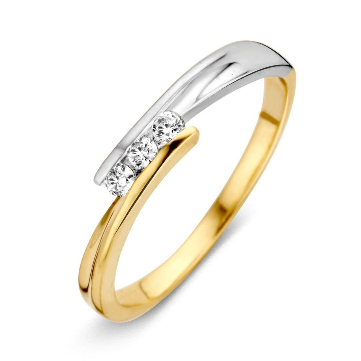 Excellent jewelry 14kt bicolour geel/witgoud