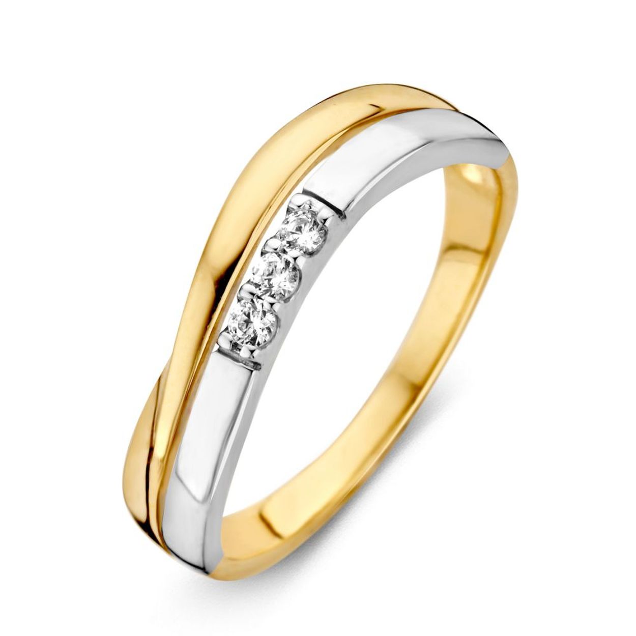 Dit is een ring van Excellent Jewelry in de kleur geel/wit