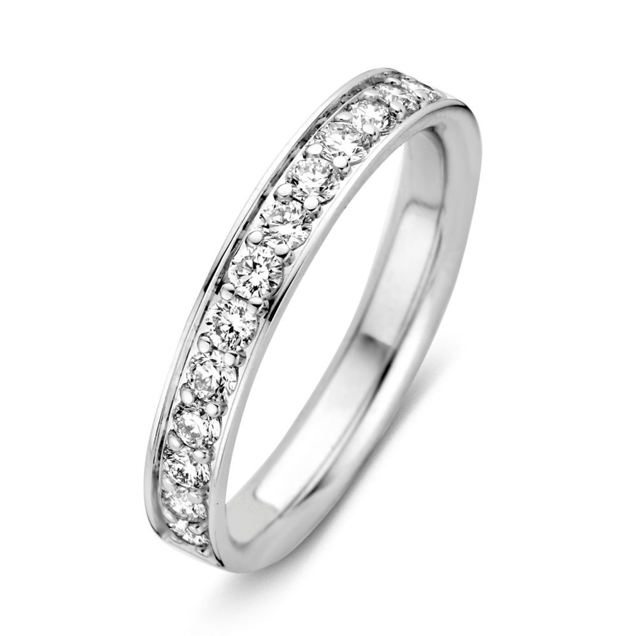 Ring witgoud briljant 0.50 crt. Maat 56