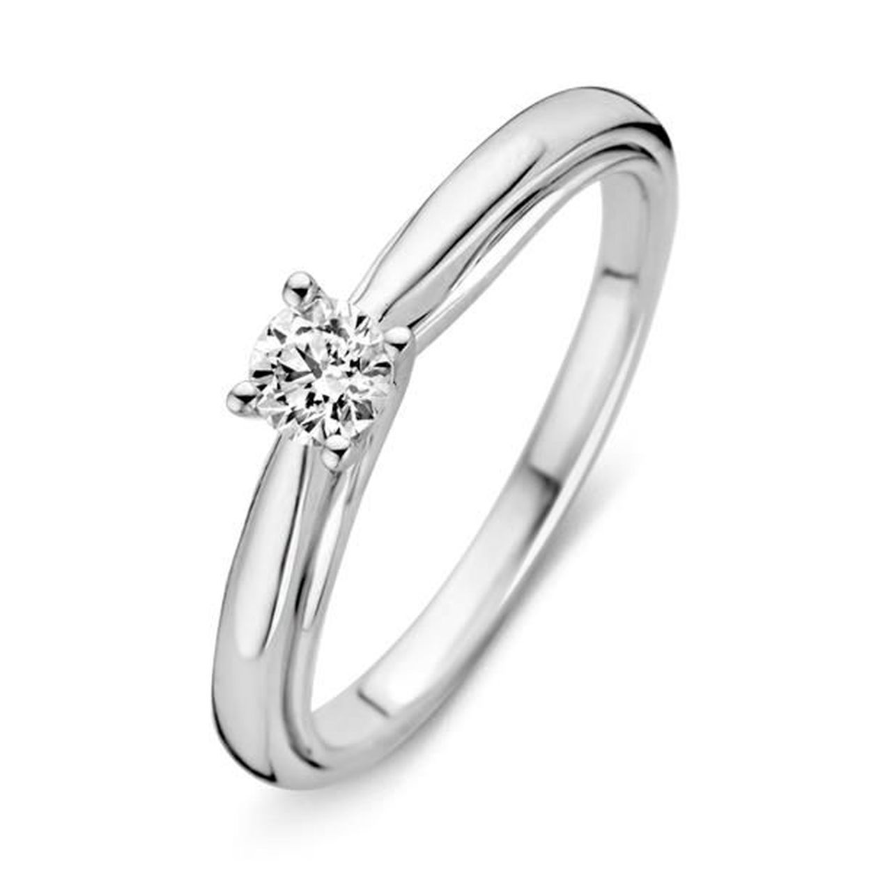 Ring witgoud briljant 0,25 crt Maat 56