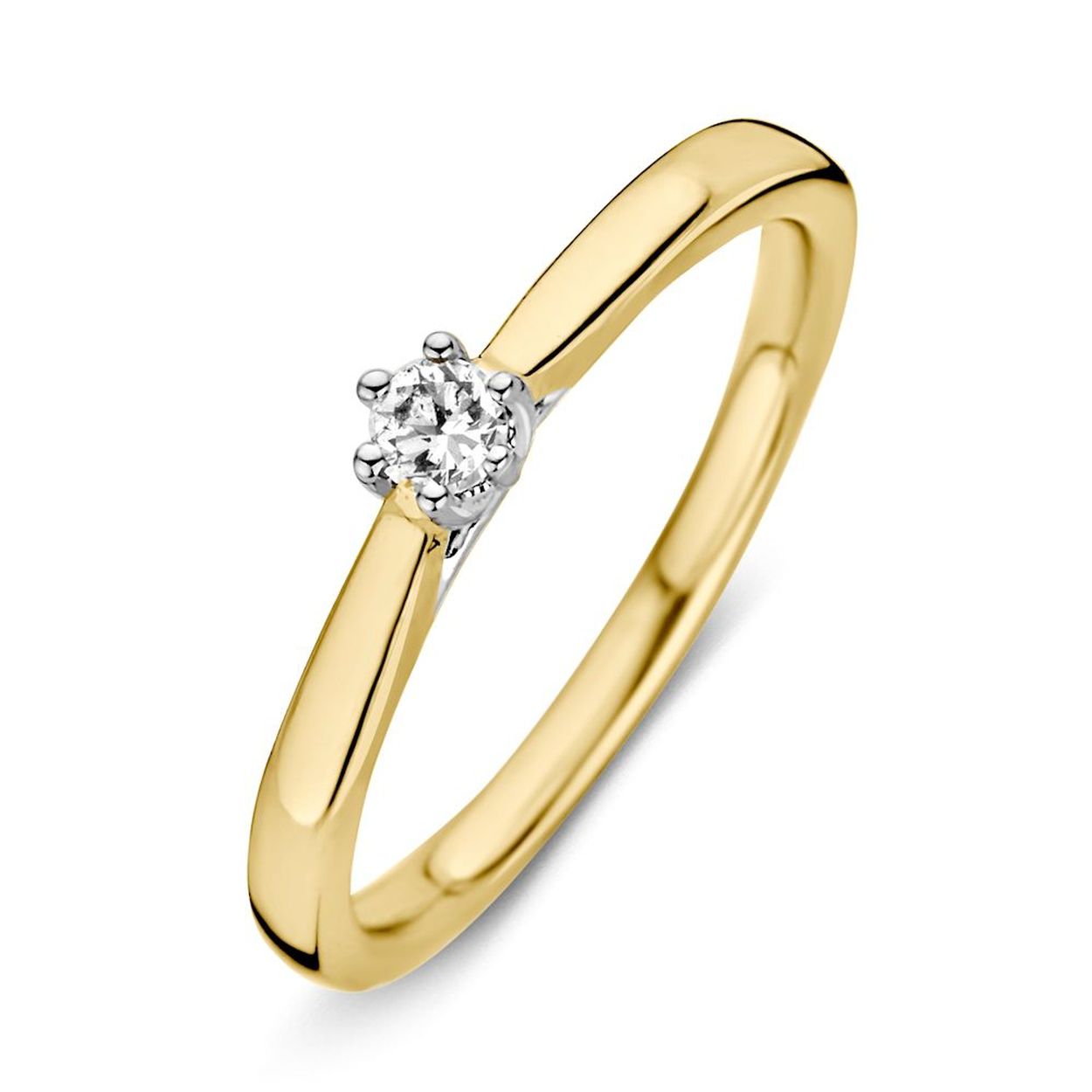 Dit is een ring van Excellent Jewelry in de kleur geelgoud/witgoud