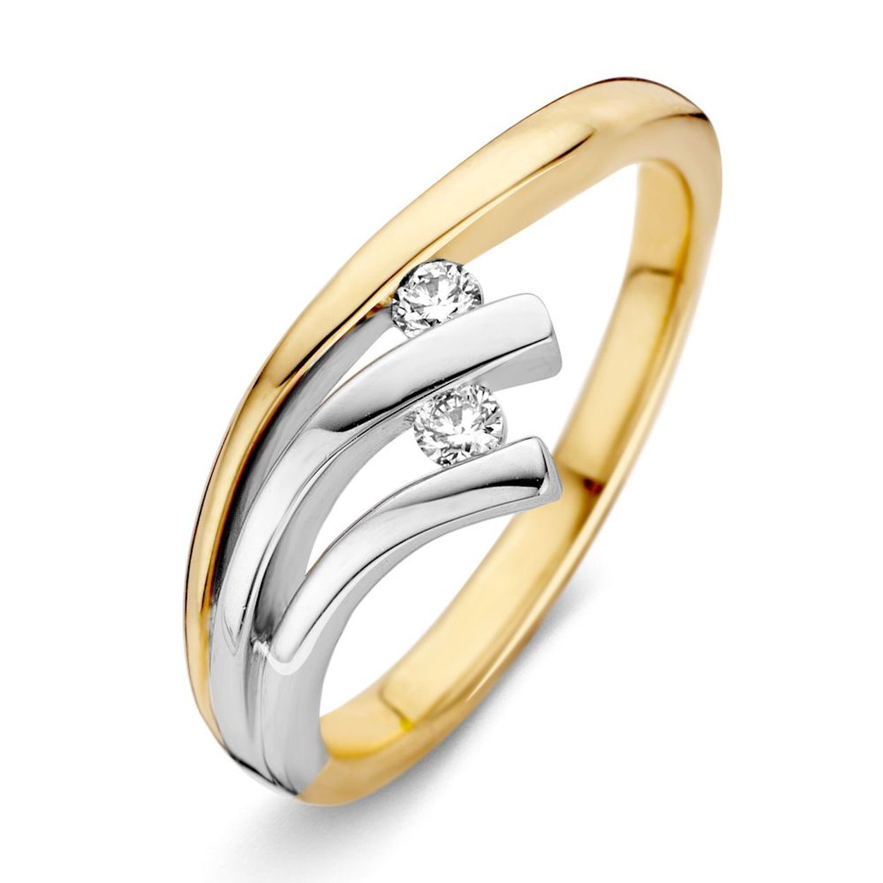 Ring bicolor briljant Maat 56