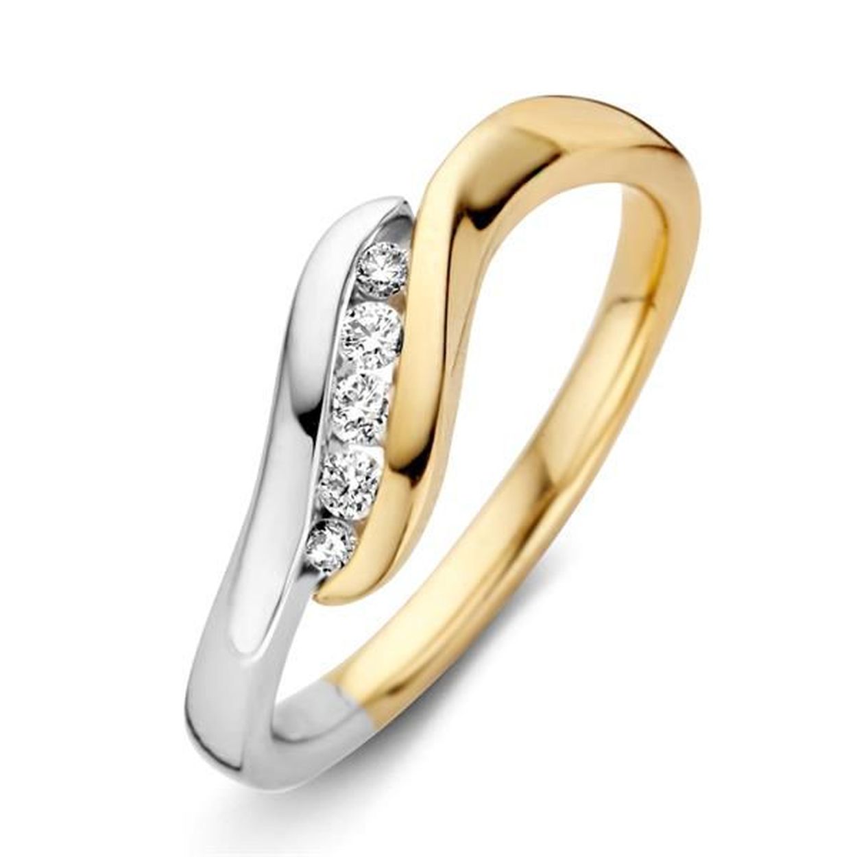 Excellent jewelry 14kt bicolour geel/witgoud