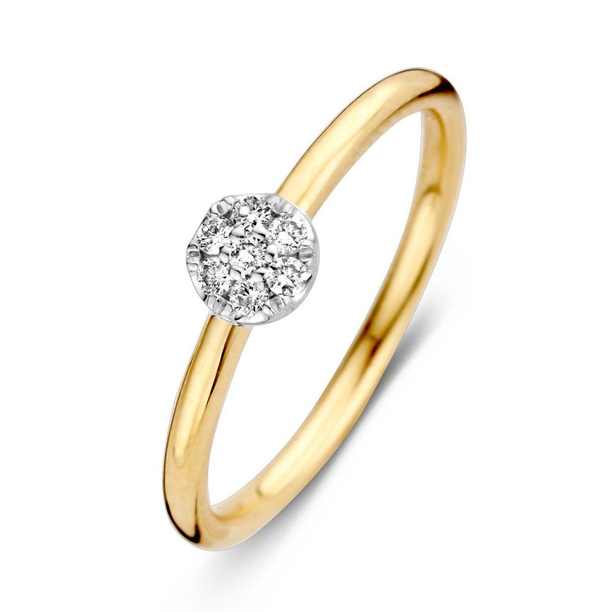 Bicolor gouden ring met diamant 0.10crt H SI