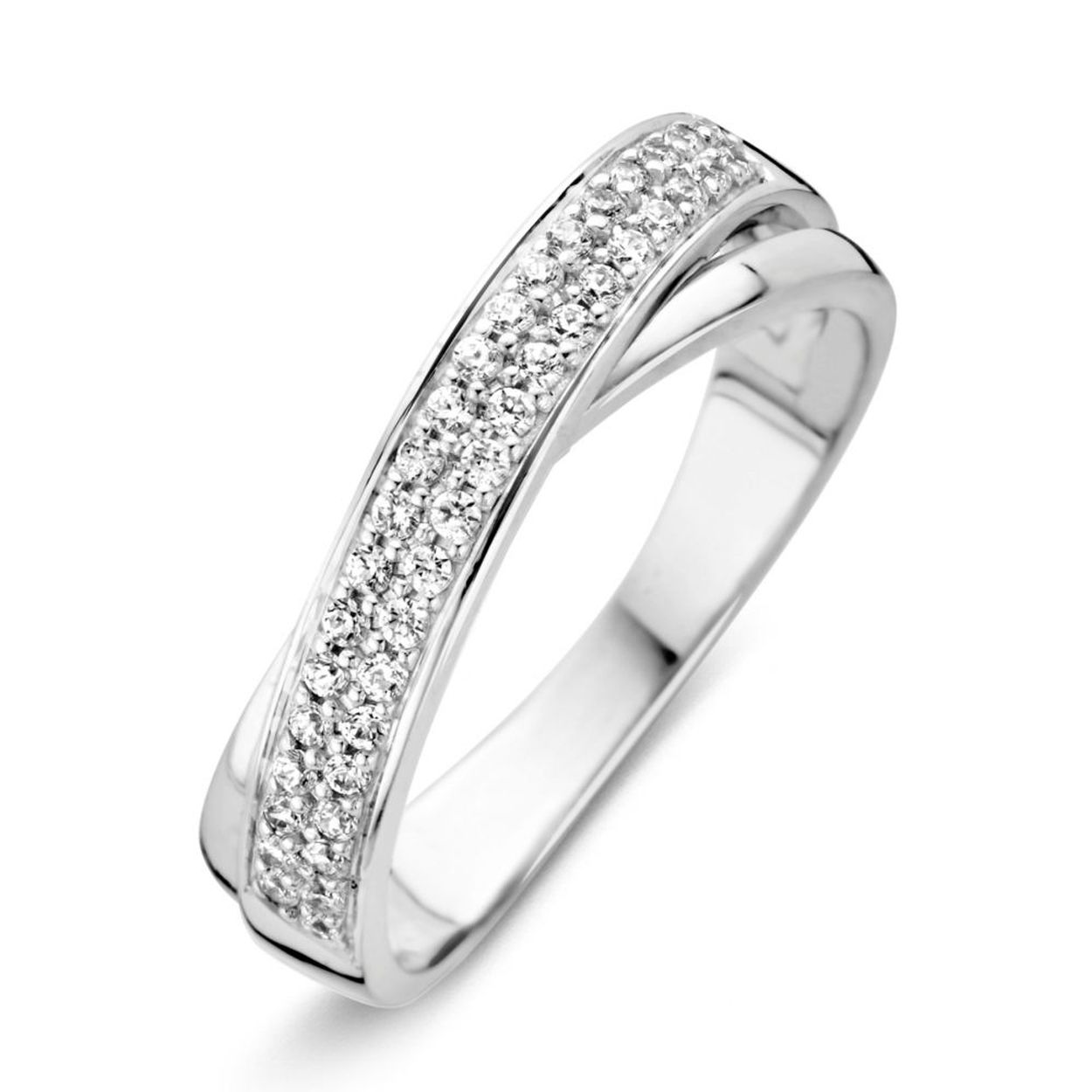 Ring witgoud zirkonia Maat 54