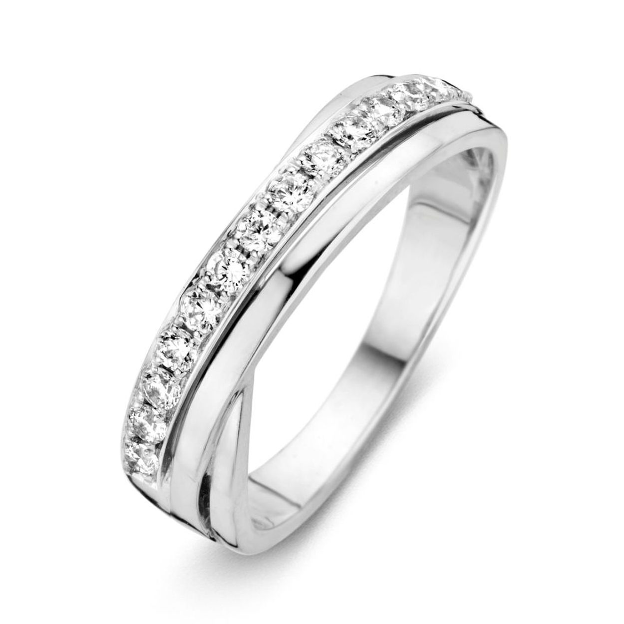 Ring witgoud zirkonia Maat 56