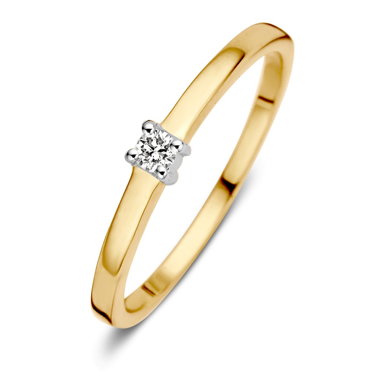 Ring bicolor briljant 0.06 crt. 

Maat 56