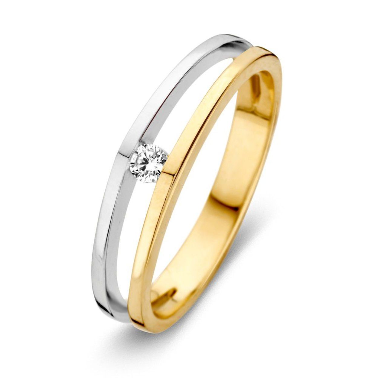 Dit is een ring van Excellent Jewelry in de kleur geel/wit