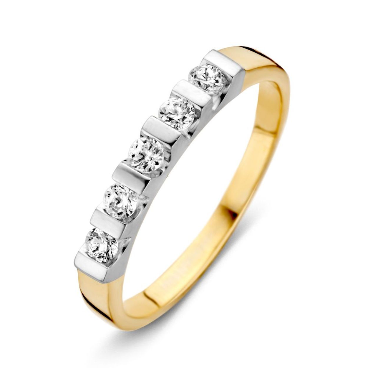 Ring bicolor zirkonia Maat 56